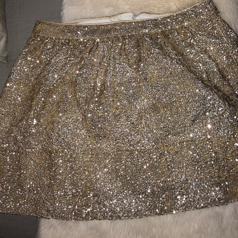 H&M Gold Sequin Mini Skirt